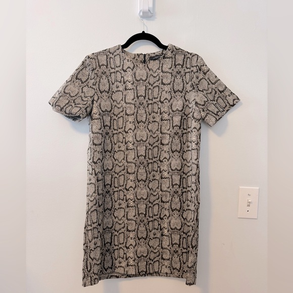 Zara Snake Animal Print Short Sleeve Shift Dress - XS - Picture 3 of 6